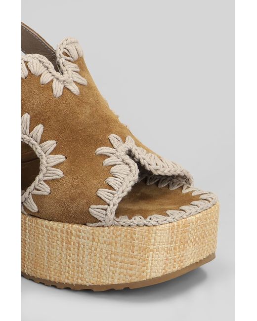 Mou Natural Raffia Platform Sandals