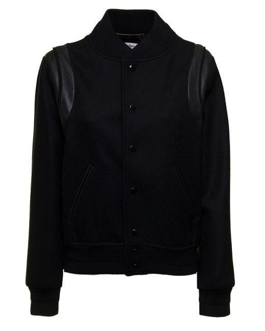 Saint Laurent Black Woman's Versity Wool Jacket