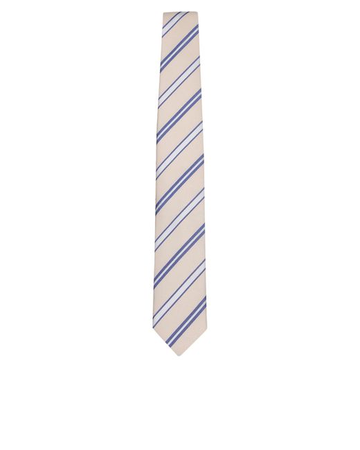 Lardini White Cream/ Regimental Tie for men