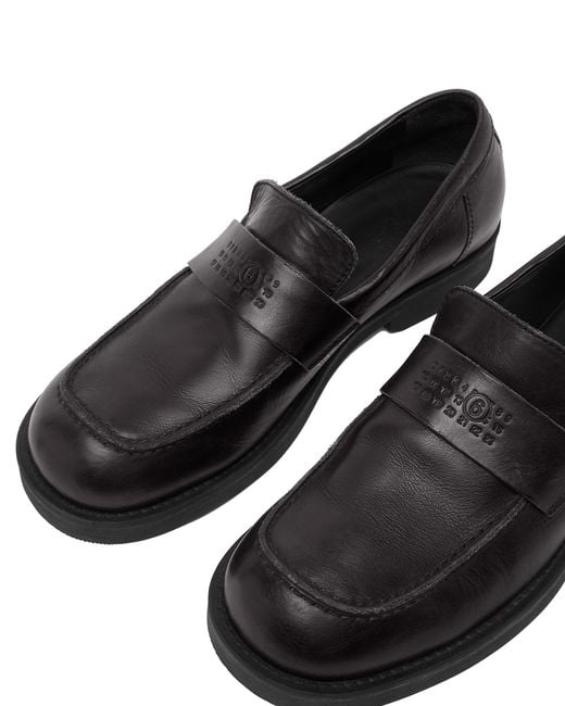 MM6 by Maison Margiela Black Biker Moccasins Shoe for men