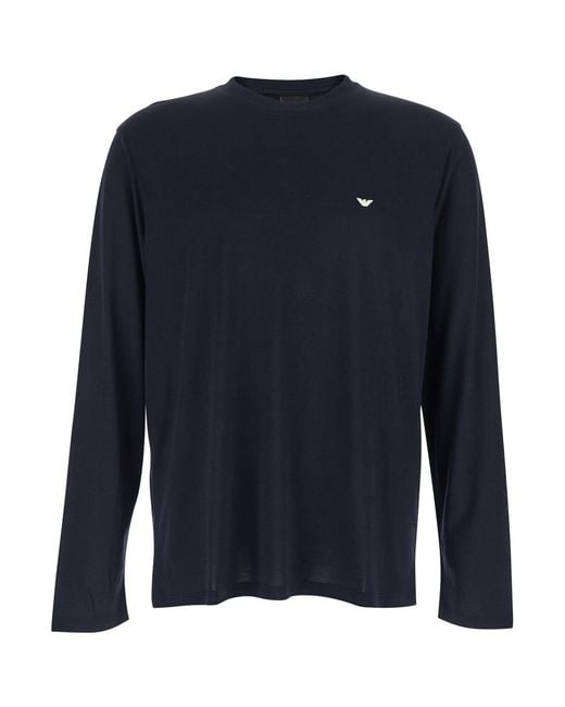 Emporio Armani Blue T-Shirt Cotton-Blend for men
