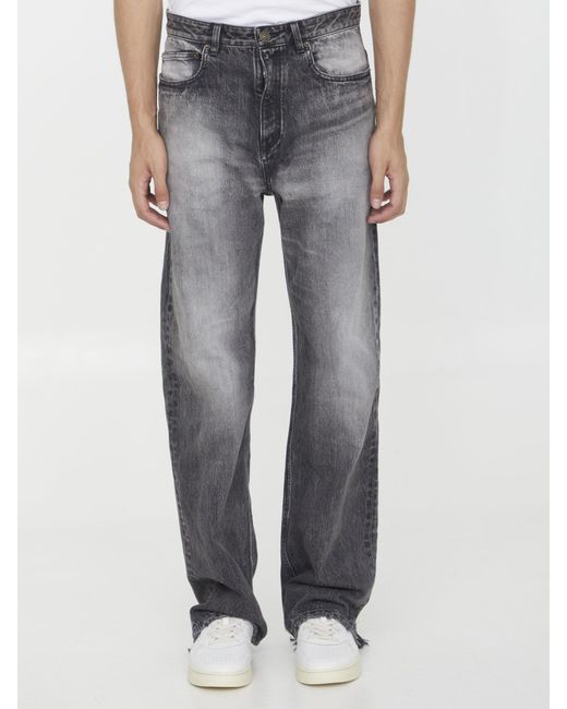 Balenciaga Gray Medium Fit Jeans for men