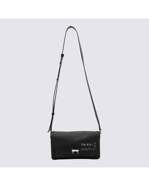 Marni Black Leather Shoulder Bag for men