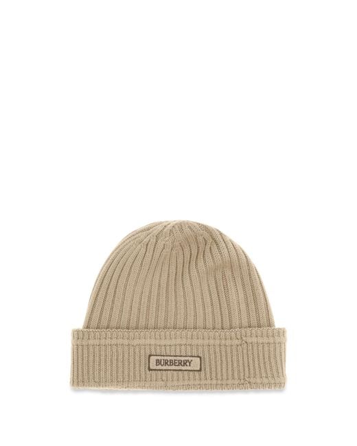 Burberry Natural Wool Beanie Merino Ovis Aries Hats E Hairbands for men
