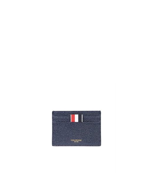 Thom Browne Blue Leather Card Holder for men