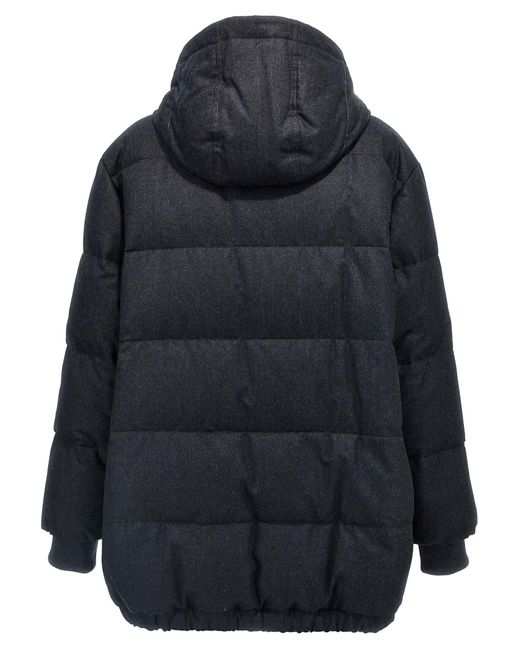 Brunello Cucinelli Blue Padded Wool Down Jacket