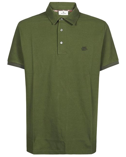 Etro Green Roma Short Sleeve Polo Shirt for men