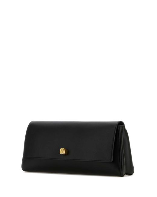 Khaite Black Leather Audrey Clutch