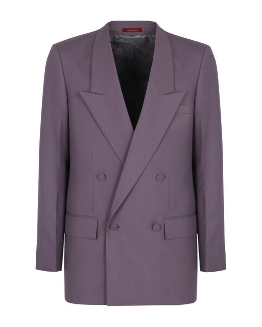 Gucci Purple Double-Breasted Jacket Polyester Suit & Dinner for men