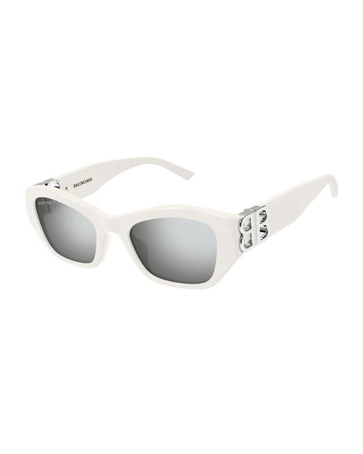 Balenciaga Gray Rectangular Frame Sunglasses