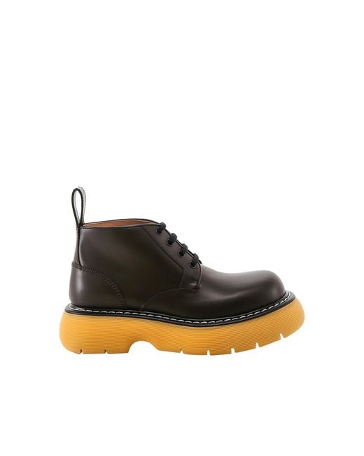 Bottega Veneta Brown Swell Lace Up Ankle Boots