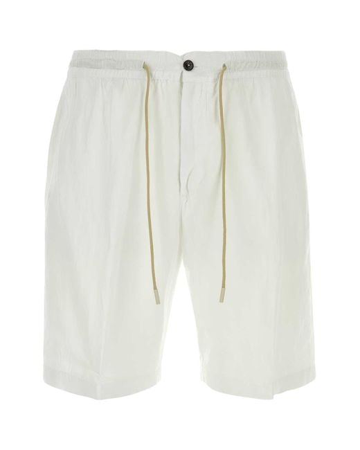 PT01 White Lyocell Blend Bermuda Shorts for men