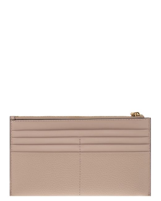 Michael Kors Large Credit Card Holder In Grained Leather in Brown Lyst