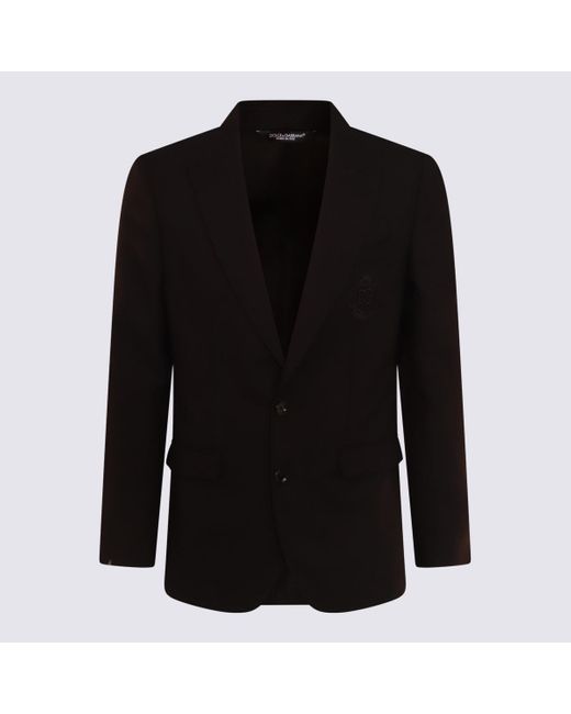 Dolce & Gabbana Black Wool Blazer for men