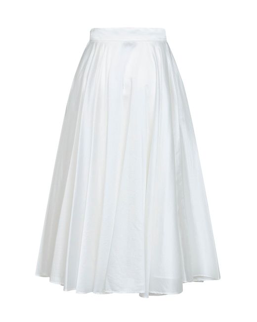 Blanca Vita White Lyocell Blend Geliux Midi Full Skirt