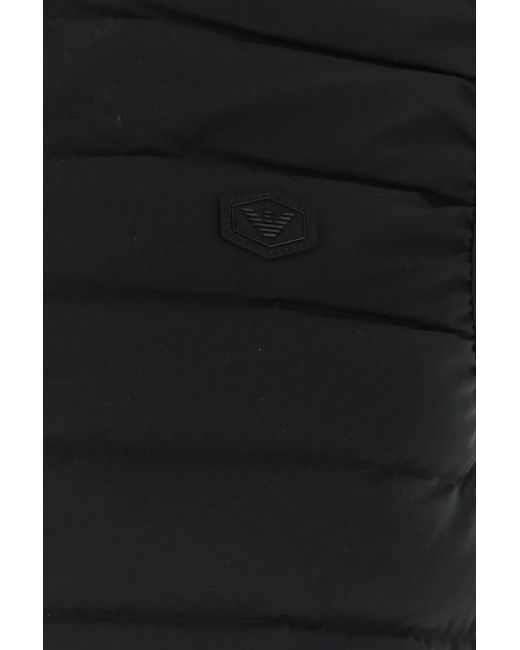 Emporio Armani Black Polyester Sleeveless Down Jacket for men