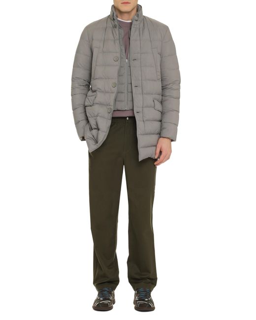 Herno Gray Techno-Nylon Down Jacket Polyamide Padded for men