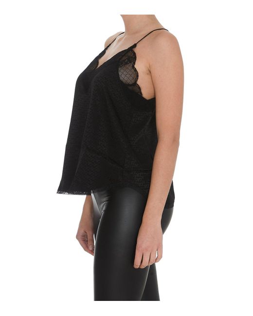 Zadig & Voltaire Black Christy Jacquard Patterned Camisole