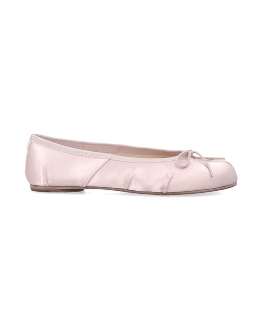 Maison Margiela Pink Tabi Satin Ballerina