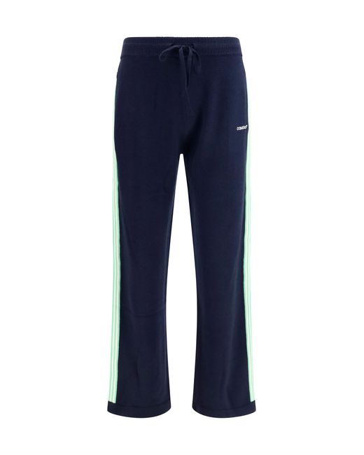 Casablanca Blue Sweatpants Merino Wool Trousers for men