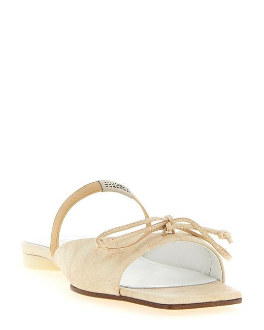 MM6 by Maison Margiela White Squared Toe Sandals Cow Leather (Bos Taurus)