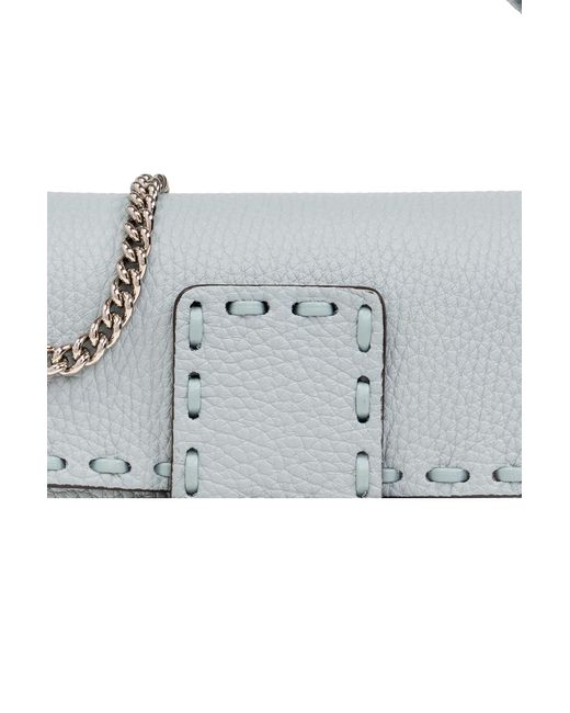 Fendi Gray Baguette Mini Shoulder Bag