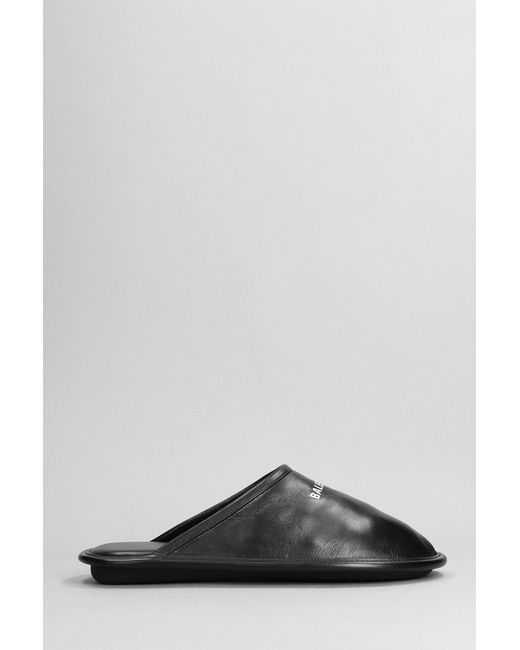 Balenciaga Black Flats In Leather for men