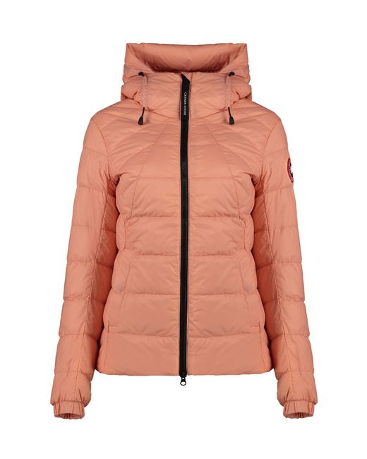 Canada Goose Pink Abbott Hooded Techno Fabric Down Jacket