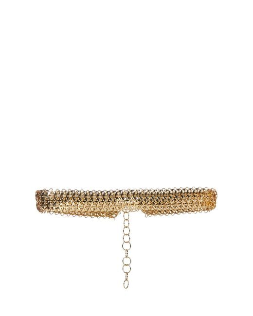 Rabanne White Belt With Brass Discs