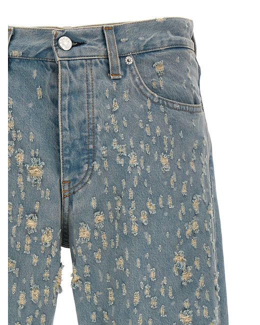 sunflower Blue Used Effect Detail Jeans for men