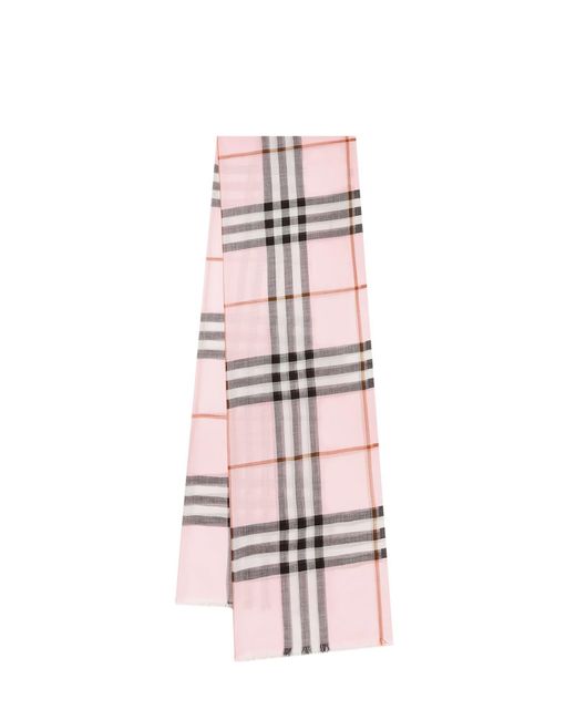 Burberry Pink Frayed Profile Scarves