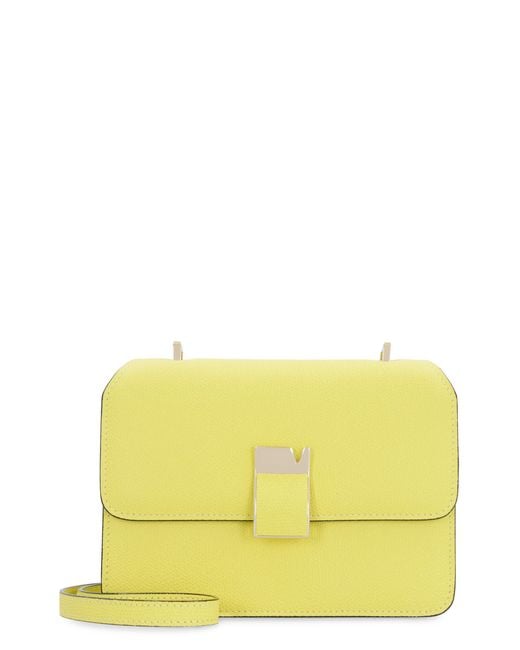 Valextra Yellow Nolo Mini Leather Crossbody Calfskin Shoulder Bags