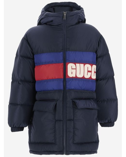 Gucci Blue Nylon Down Jacket Polyamide for men