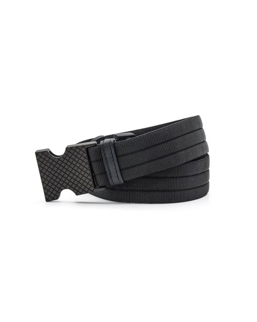 Bottega Veneta Black Eyelet Belt for men