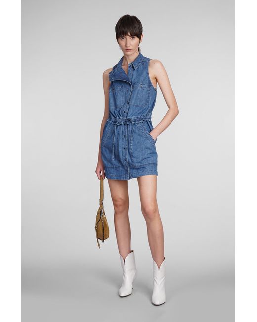 Isabel Marant Ines Dress In Blue Cotton