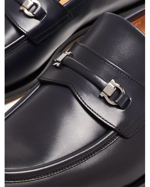 Ferragamo Blue Desmond Gancini Loafers for men