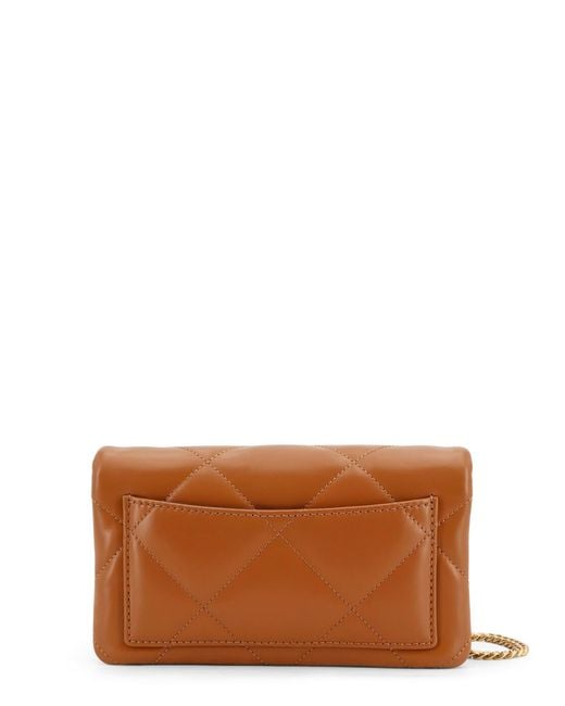 Tory Burch Brown Kira Matelassé Leather Shoulder Bag