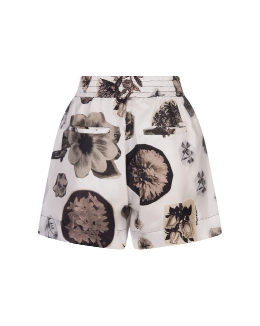 Marni White Shorts With Nocturnal Print