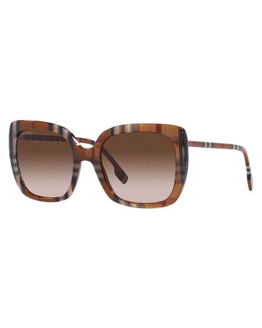 Burberry Brown Sunglasses Square Full Rim, Check Frame And Gradient Lens Be4323400513