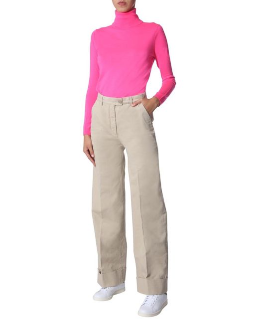 Aspesi Natural Wide Pants Cotton Trousers