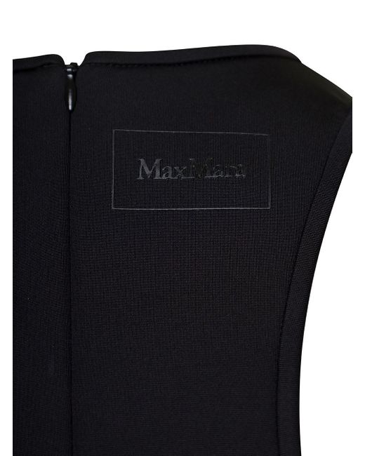 Max Mara Black Navarra Sleeveless Maxi Dress In Cotton Blend