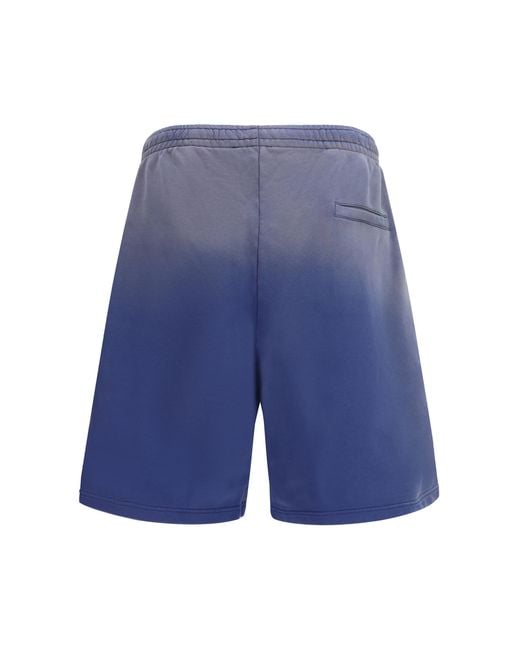 Moschino Blue Bermuda Sweat Shorts With Gradient Effect Cotton for men