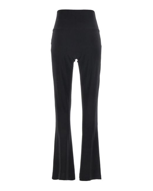 Norma Kamali Black Boot Pants With High Waist And Wide Leg