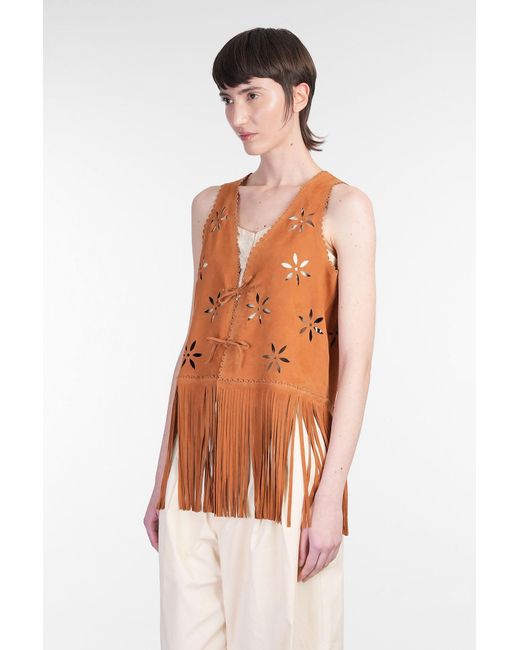 Antik Batik Orange Tya Vest Color