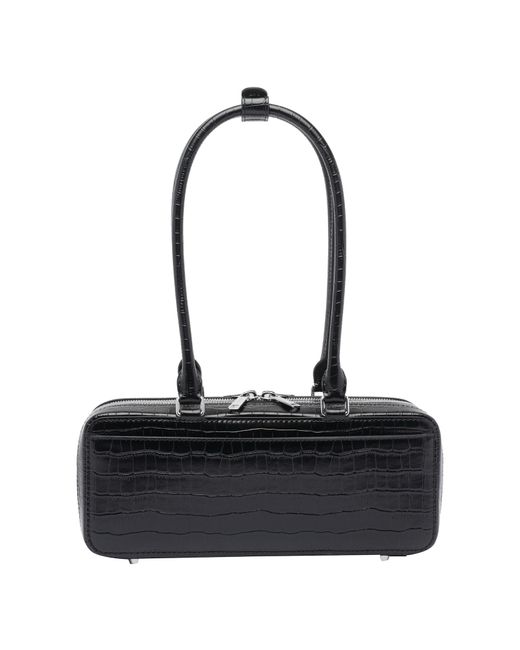 Self-Portrait Black Self Portrait Croc Shoulder Bag