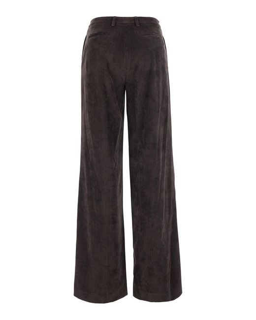 Le Plain Black Trousers Ribbed
