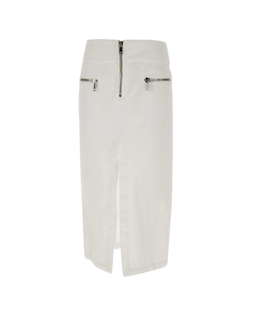 Dondup White Cotton Skirt