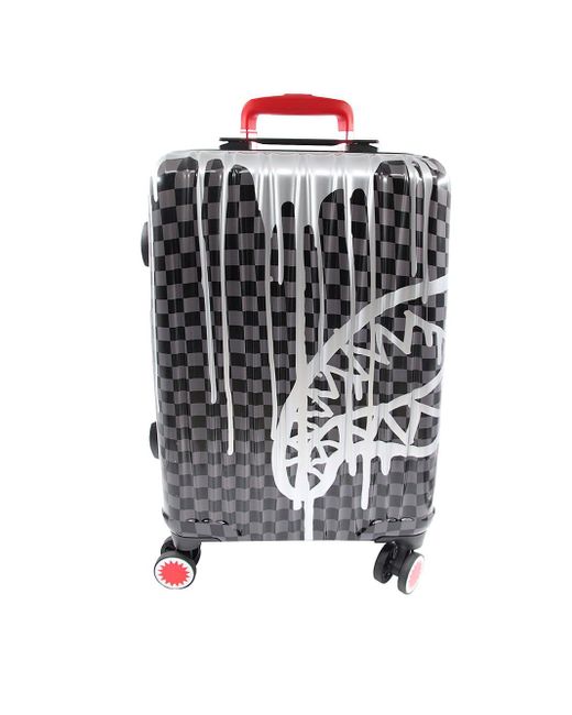 Sprayground White Platinum Drip Soft Shell Luggage for men