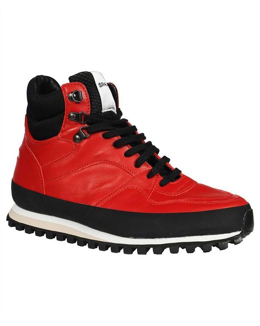 Spalwart Leather Lace-up Boots in Red for Men | Lyst