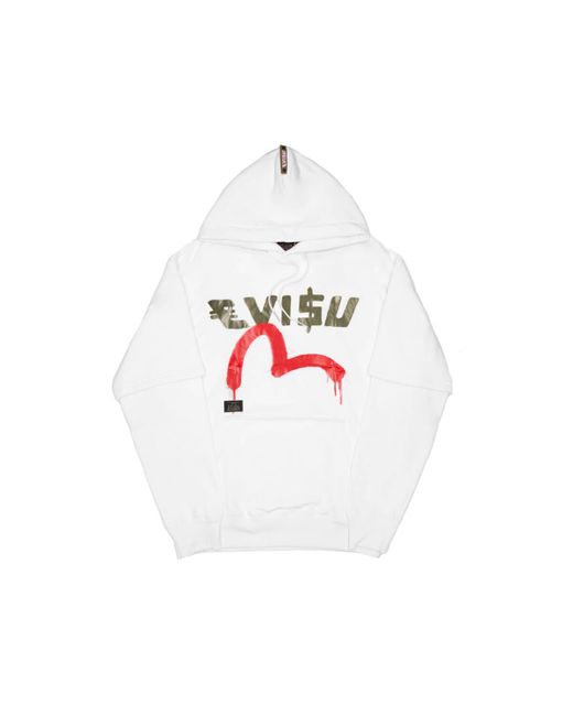 Evisu Cotton 2 In 1 Logo Hoodie in White for Men | Lyst
